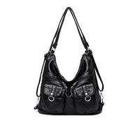 NICOLE & DORIS Bolsos Totes Mujer Bolso Bandolera Mochila Bolsos Hobo Vintage Bolso Hombro PU Cuero Suave Grande Bolso de Mano per Lavoro, Shopping e Viaggi Negro