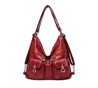 NICOLE & DORIS Bolsos Totes Mujer Bolso Bandolera Mochila Bolsos Hobo Vintage Bolso Hombro PU Cuero Suave Grande Bolso de Mano per Lavoro, Shopping e Viaggi Rojo
