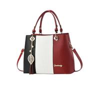 NICOLE & DORIS Bolsos Totes PU Cuero Bolsos de Mano Moda Colgante de Hoja Bolso Bandolera Bolsa Señoras de Hombro Bolso de Mujer para Trabajar Elegante Burdeos