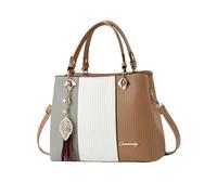 NICOLE & DORIS Bolsos Totes PU Cuero Bolsos de Mano Moda Colgante de Hoja Bolso Bandolera Bolsa Señoras de Hombro Bolso de Mujer para Trabajar Elegante Caqui