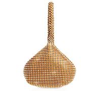 NICOLE & DORIS Cartera de Mano Fiesta, Clutch Mujer Bolso de Noche Diamante Bolso de Embrague para Ceremonia Boda Novia Oro