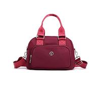 NICOLE & DORIS Casual Bolsos Bandolera Bolsos de Mujer Ligero Bolso de Hombro Multibolsillos Bolsa de Cuerpo Cruzado Señora Tote Viaje Uso Diario Rojo Oscuro