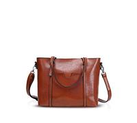 NICOLE&DORIS Elegante Tote Bolsos de Mano para Mujer Monederos Bolso Crossbody Mujer Bolso de Bandolera Grande Bolsa Durable Impermeable PU Marrón Claro