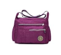 NICOLE&DORIS Hombro Crossbody Bolsos de Mano Mensajero Bandolera Impermeable Nylon Morado Oscuro