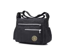 NICOLE&DORIS Hombro Crossbody Bolsos de Mano Mensajero Bandolera Impermeable Nylon Negro