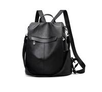 NICOLE & DORIS Mochila Antirrobo Mujer Bolsa Casual Escolar Impermeable de PU Cuero Suave Bolso Bandolera de Moda Mochilas Convertible para Salir Escuela Trabajo Viaje Negro