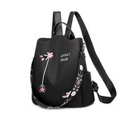 NICOLE & DORIS Mochila Antirrobo Mujer Bolso Mochila Moda Bolso de Hombro y Mochila Gran Capacidad Mochila Mujer Ligera Mochila Bordada para Escuela Trabajar Viaje Negro
