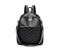 NICOLE & DORIS Mochila Moda Mujer Casual Daypack Clásica Elegante Ligero Bolso Escolar Impermeable de PU Cuero para Viajar Trabajo Escolar Negro