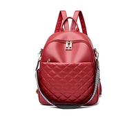 NICOLE & DORIS Mochila Moda Mujer Casual Daypack Clásica Elegante Ligero Bolso Escolar Impermeable de PU Cuero para Viajar Trabajo Escolar Rojo