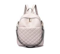 NICOLE & DORIS Mochila Moda Mujer Casual Daypack Clásica Elegante Ligero Bolso Escolar Impermeable de PU Cuero para Viajar Trabajo Escolar Gris claro