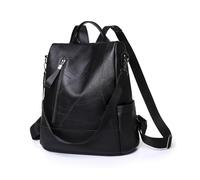NICOLE & DORIS Mochila Mujer de Cuero PU Grande Casual Daypack Multifuncional Bolsa Moda Escolar Antirrobo para Uso Diario,Viajes, Escuela y Universidad Negro