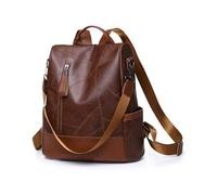NICOLE & DORIS Mochila Mujer de Cuero PU Grande Casual Daypack Multifuncional Bolsa Moda Escolar Antirrobo para Uso Diario,Viajes, Escuela y Universidad Marrón