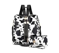 NICOLE & DORIS Mochila Mujer Grande para Mochilas Mujer Casual Leopardo de Moda Bolso Mochila Mujer Traer Billetera Blanco