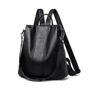 NICOLE & DORIS Mochila Mujer Mochila Antirrobo Impermeable Bolso Mochila de Cuero PU Mochila Universitaria Mochila Escolar Bolsos Bandolera Mochila de Viaje Compras Negro