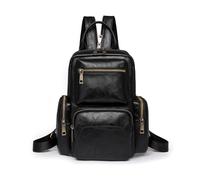NICOLE & DORIS Mochila Mujer Pequeña Bolso Bandolera Mochila Vintage Bolsos Mochila de Cuero PU Casual Daypack 2 in 1 Mochila para Compras Vacaciones Viajes Negro