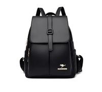 NICOLE & DORIS Mochila Mujer Pequeña Bolsos Mochila Moda Mochila de Cuero PU Mochila Antirrobo Casual Daypack Bolsa de Viaje Mochila Universitaria Mochila con Solapa Negro Azabache
