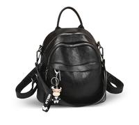 NICOLE & DORIS Mochila para Mujer Antirrobo Pequeña Bolso Mochila PU Cuero Mini Mochila Antirrobo Impermeable Daypack Mochilas de de Vacaciones Viaje Negro C