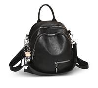 NICOLE & DORIS Mochila para Mujer Antirrobo Pequeña Bolso Mochila PU Cuero Mini Mochila Antirrobo Impermeable Daypack Mochilas de de Vacaciones Viaje Negro E