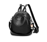NICOLE & DORIS Mochila para Mujer Antirrobo Pequeña Bolso Mochila PU Cuero Mini Mochila Antirrobo Impermeable Daypack Mochilas de de Vacaciones Viaje Negro A