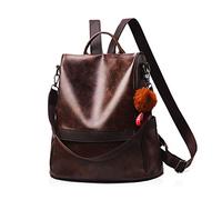 NICOLE & DORIS Mochila para Mujer de Moda de Piel sintética Impermeable Bolsa de Viaje Bolso para Damas de Gran Capacidad antirrobo café