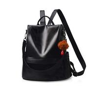 NICOLE & DORIS Mochila para Mujer de Moda de Piel sintética Impermeable Bolsa de Viaje Bolso para Damas de Gran Capacidad antirrobo Negro