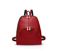 NICOLE & DORIS Mochila para Mujer Mochila Casual Impermeable Bolsas de Hombro Mochila de Moda de Mujer Mochila Escolar de imitación de Cuero Rojo