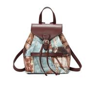 NICOLE & DORIS Mochila Pequeña Mujer Mochilas Estampadas Bolso Mochila Antirrobo Mini Mochila in Cuero PU para Viaje Universidad Trabaj Borgoña