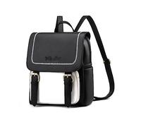 NICOLE & DORIS Mochilas Casual,Bolsa Moda Escolar Mujer Backpack Elegante Impermeable Cuero Pu para Salir Escuela Trabajo Viaje Negro
