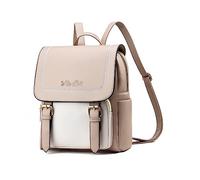 NICOLE & DORIS Mochilas Casual,Bolsa Moda Escolar Mujer Backpack Elegante Impermeable Cuero Pu para Salir Escuela Trabajo Viaje Caqui