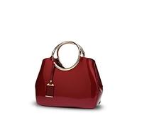 NICOLE & DORIS Moda Bolso de Las Señoras Tote Bolso Bandolera Pequeño Mujer Bolsos de Fiesta Cuero Bolso PU Vino Tinto