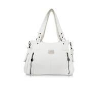 NICOLE&DORIS Moda Grande Bolsos de Mujer Bolso Señora Tote,Bolso de Hombro de Suave PU Cuero Bolso Bandolera bolsa de trabajo Blanco