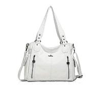 NICOLE&DORIS Moda Grande Bolsos de Mujer Bolso Señora Tote,Bolso de Hombro de Suave PU Cuero Bolso Bandolera bolsa de trabajo Blanco
