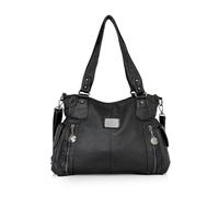 NICOLE&DORIS Moda Grande Bolsos de Mujer Bolso Señora Tote,Bolso de Hombro de Suave PU Cuero Bolso Bandolera bolsa de trabajo Negro