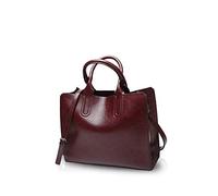 NICOLE&DORIS Mode Bolsos de Mano para Mujer Monederos Bolso Crossbody Mujer Bolso de Bandolera Bolsa Tote Durable PU Vino Tinto