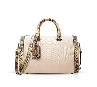 NICOLE & DORIS Nueva bolsos de las señoras vintage Bolso de hombro de cuero genuino para las mujeres de lujo patrón de cocodrilo bolsos Beige