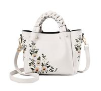 NICOLE & DORIS Sac à Main de Exquis Bolso de Hombro Avec Broderie Bolso Bandolera para Mujer Bolso Señoras Tote Mode Bolsos de Asa Superior Blanco
