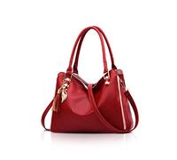 NICOLE&DORIS Señoras Bolsa de hombro Hobos y bolsos de hombro para mujer Bolsos de moda Grande Bolso de mano Vino rojo