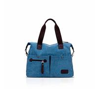 NICOLE & DORIS vintage mujer bolsos bolso de hombro bolso de hombro casual escuela gran capacidad, azul, large, Bolso de mano