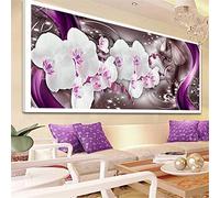 Nicole Knupfer Kit de pintura de diamantes 5D magnolia DIY Diamond Painting Strass punto de cruz Arts Craft Home Decoración de pared (lila, 100 x 40 cm)