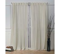 Nicole Miller New York Faux Linen Slub Textured Par de Paneles, Poliéster, Lino, W 54" x L 84" (1 Panels)