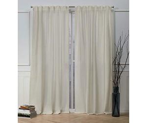 Nicole Miller New York Faux Linen Slub Textured Par de Paneles, Poliéster, Lino, W 54" x L 84" (1 Panels)