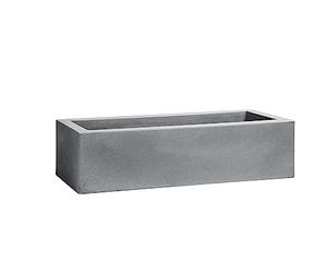 Nicoli - Macetero pequeño rectangular Minos de resina, 45 x 20 x 12 cm, apto para interior y exterior, macetero elegante efecto mate (ceniza)