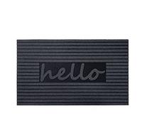 Nicoman Alfombra ecológica, Hola, Esquina de Bienvenida, Gris, 75x45cm (Centre Italic Hello)