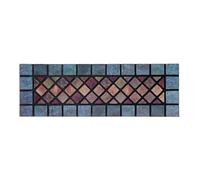 Nicoman Elegant Tile - Felpudo de Entrada Resistente, Respetuoso con el Medio Ambiente, Antideslizante, para Interiores y Exteriores, Estrecho (75 x 25 cm), Borde Azul