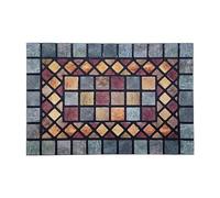 Nicoman Elegante tapete de Barrera para Azulejos, rascador de Botas, Respetuoso con el Medio Ambiente, de Goma reciclada, Antideslizante, para Interiores y Exteriores, Rectangular (60 x 40 cm), Borde