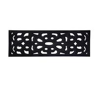Nicoman Felpudo Decorativo para Exteriores, Resistente y Atrapador de Suciedad, Goma Antideslizante (Estrecho, 75 x 25 cm), Color Negro