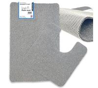 Nicoman Juego de 2 Alfombrillas de baño, Alfombra de lufa Gris, área húmeda en el Interior de la Ducha, cómoda y Suave, Antideslizante, Lavable a máquina, Secado rápido, antibacterianas y Resistentes