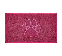 Nicoman Paw - Felpudo con Forma de Huella en Relieve, Felpudo de Espagueti, Rosa, Medium (75x44cm)