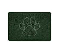 Nicoman Paw - Felpudo con Forma de Huella en Relieve, Felpudo de Espagueti, Verde, Small (60x40cm)