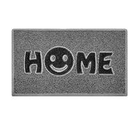 Nicoman Smiley Face Home Door Mat|Welcome Barrier Dirt-Trapper Floor Mat|Patio Garden Conservatory Doormat|Interior Outdoor Smile Matt (Gris con Negro)